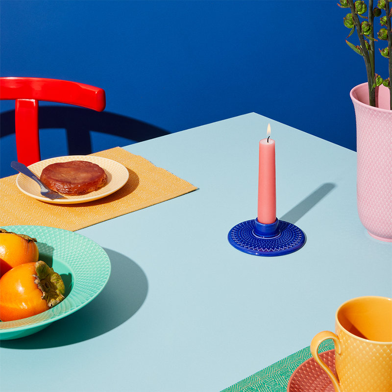 Bougeoir en porcelaine de table Rhombe, Bleu très foncé