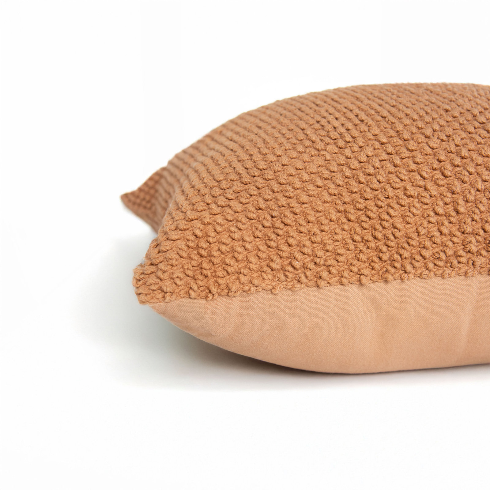 Mansel Textured Throw Pillow, Square 20", Polyester, Sienna