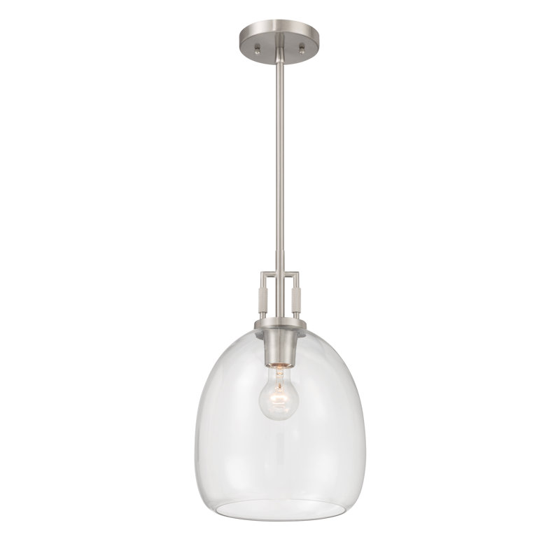 Mini-luminaire suspendu 1 lumière Orvis 10 ", Nickel