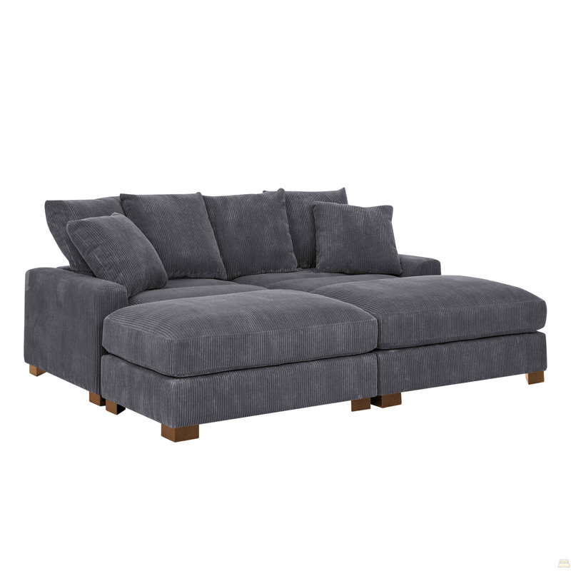 Corduroy Sofa, Gray Corduroy