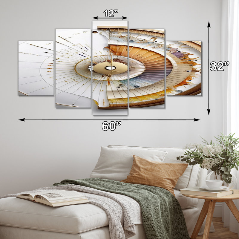 Caclulation The Universe Spiral Illustration - Décoration murale spirales abstraites - 5 panneaux