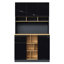 105×45×185cm Kitchen Cabinet Buffet Sideboard, High-Gloss Doors, 1 Drawer, 5 Cabinets, Adjustable Shelves for Kitchen Dining Room Living Room-124966209