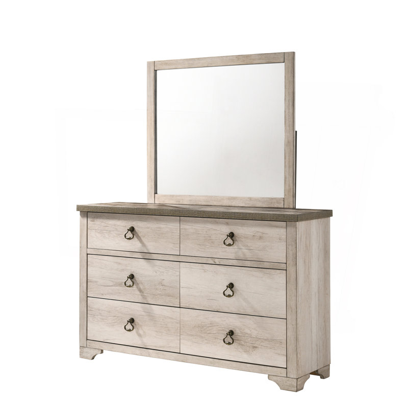 Commode 6 tiroirs style vieilli 1Pc