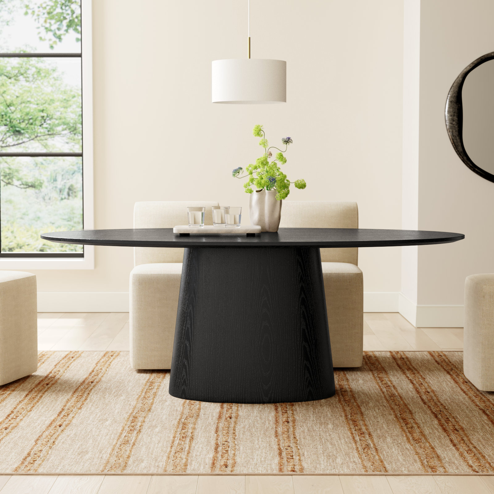 Adara 79" Dining Table, Matte Black