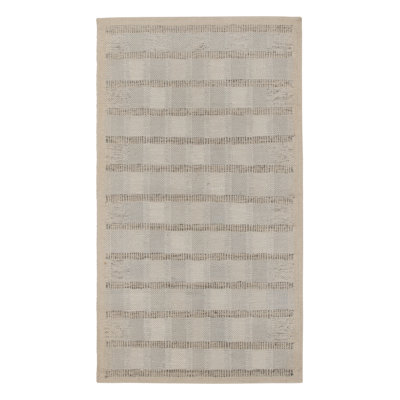 Scandinavian Rug In Blue, White Geometric Pattern By Rug & Kilim