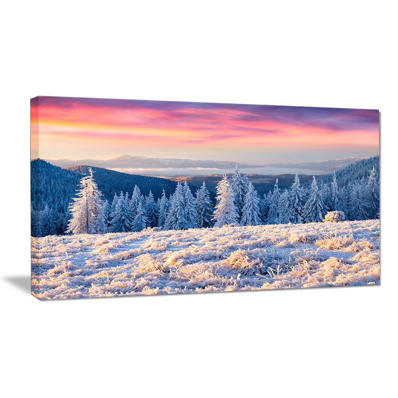 « incroyable winter » dans les montagnes», reproduction de photo sur toile tendue, H 28 po x l 60 po