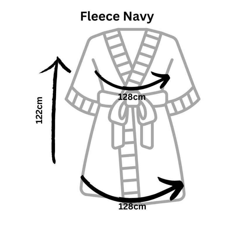 Above Knee Bathrobe with Pockets, L, Blue