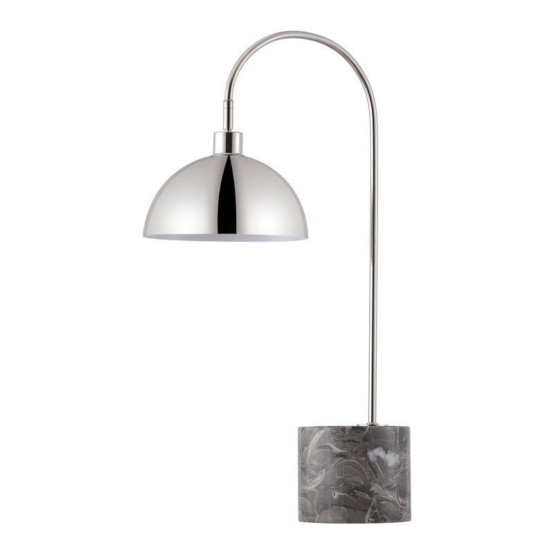 Rosabellina Marble Table Lamp, Silver, Silver/Gray