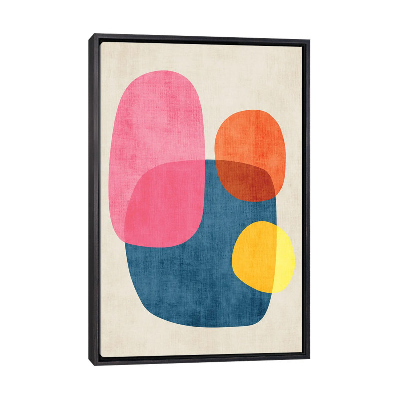 Minimalist Organic Shapes - reproduction d'art murale - toile encadrée, H 26 po x l 18 po, Noir patiné