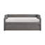 Lit de jour moderne moderne avec couchette en tissu texturé gris foncé et tissu d'ameublement 1 pièce-922679767