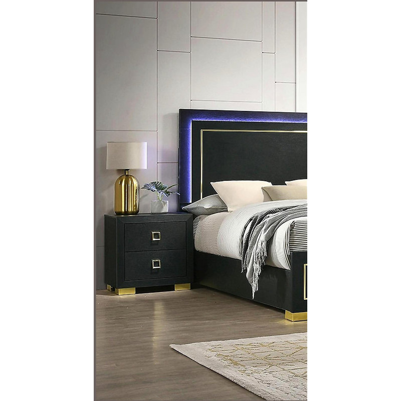 Table de chevet noire 1pc