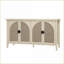 Armoires, rotin à 4 portes avec tablettes réglables | Scandinave | Beige