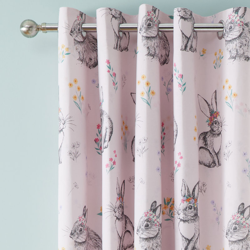 Bunny Tails Ditsy Flowers Fully Reversible Eyelet Curtains