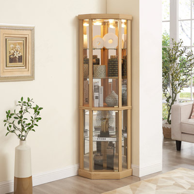Armoire décorative avec lumière DEL et portes en verre