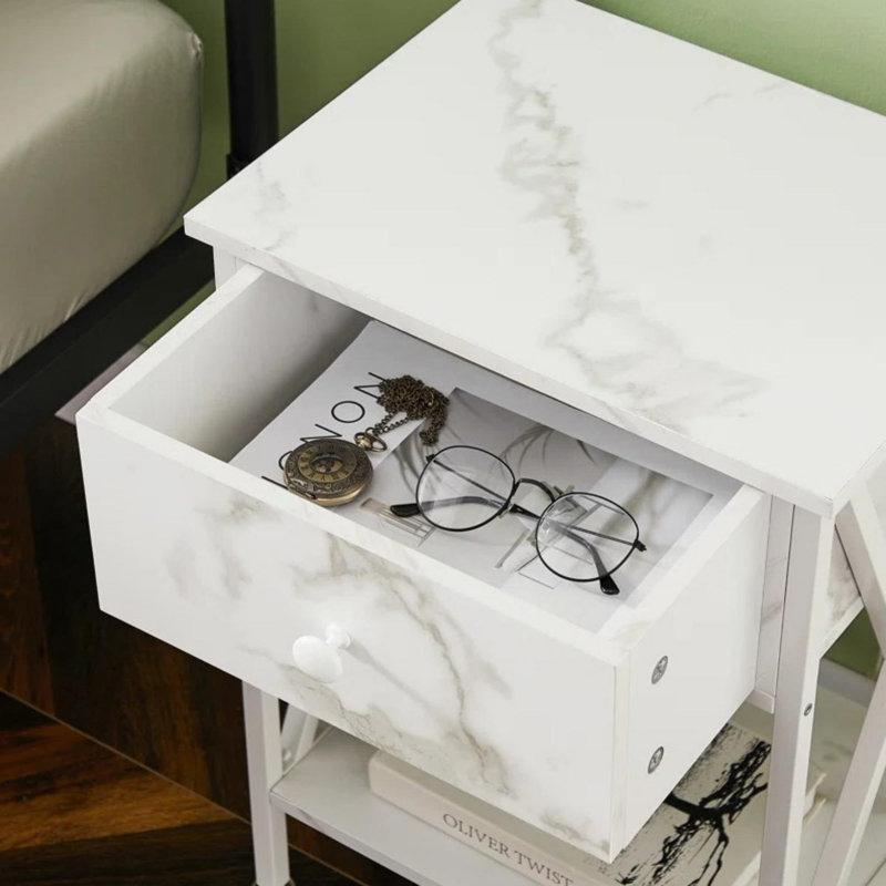Metal Piece Bedroom Set, Double (4'6), White