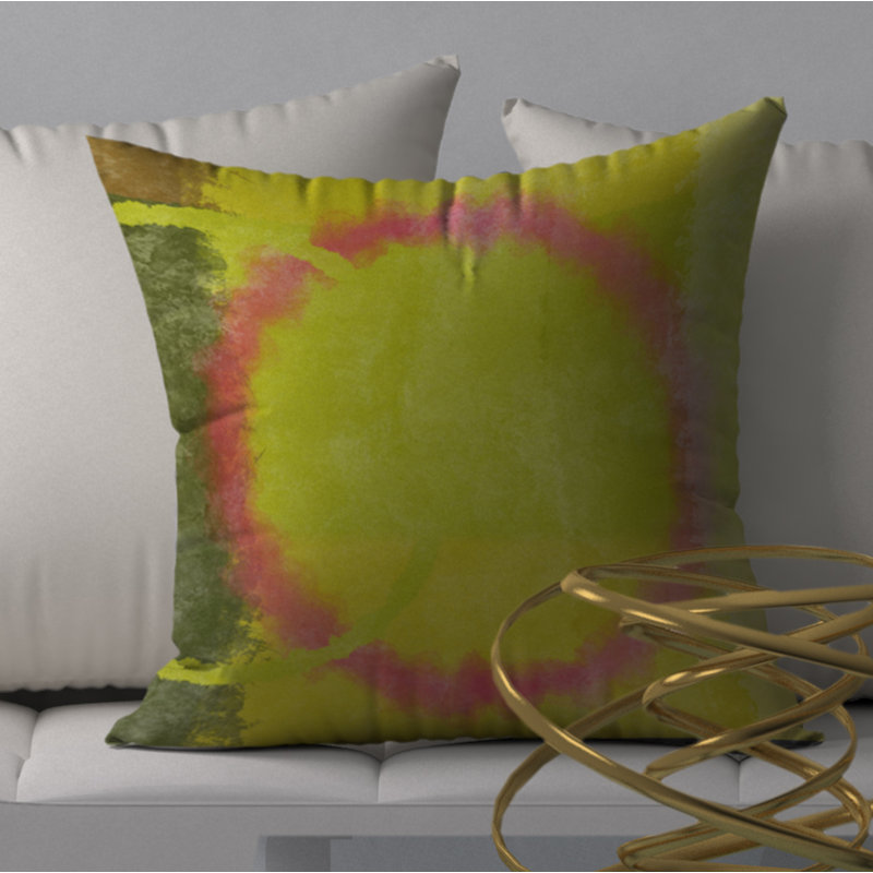 Abstract Feather Reversible Throw Pillow, 18" x 18"