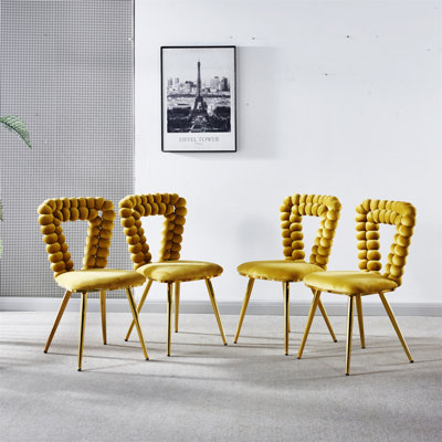 Ensemble de 4 chaises de salle à manger rembourrées, chaises de cuisine et chaises d'appoint