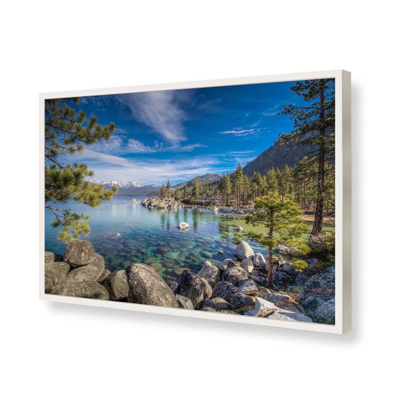 Lac Tahoe - imprimé, H 8 po x l 12 po, Impression encadrée sans passe-partout, Blanc