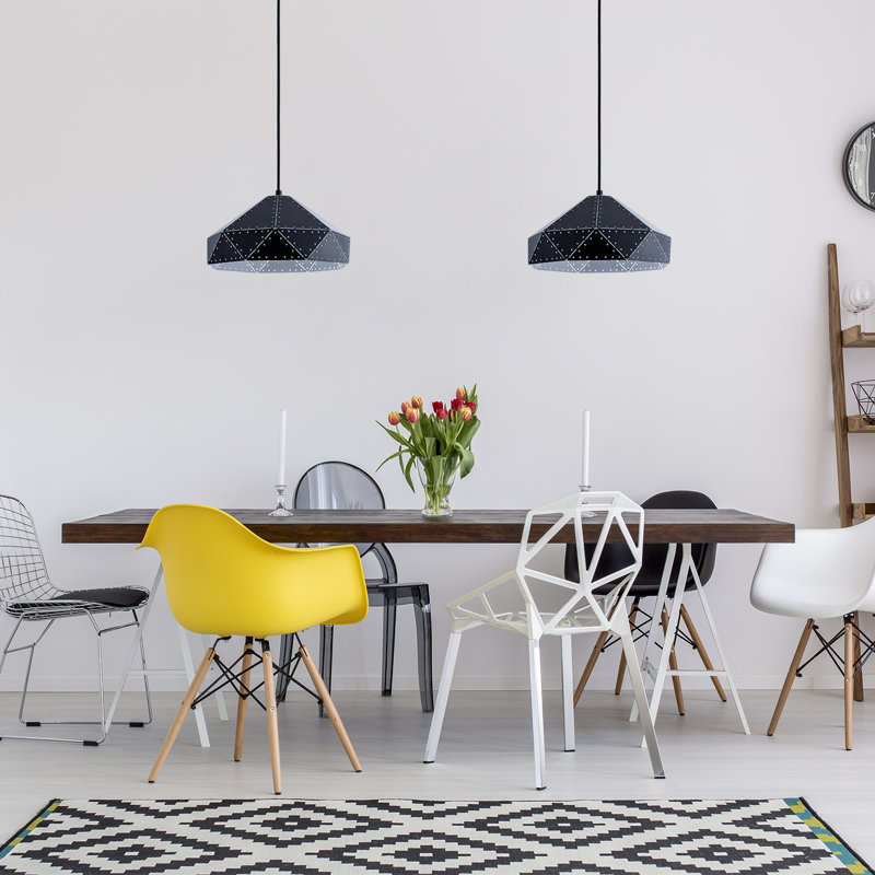 Poe 1 - Light Single Pendant, Black/White