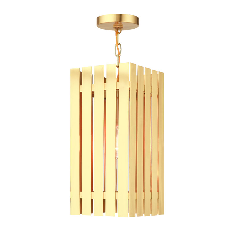 Luminaire suspendu simple à 1 lumière Sidley, Laiton satiné