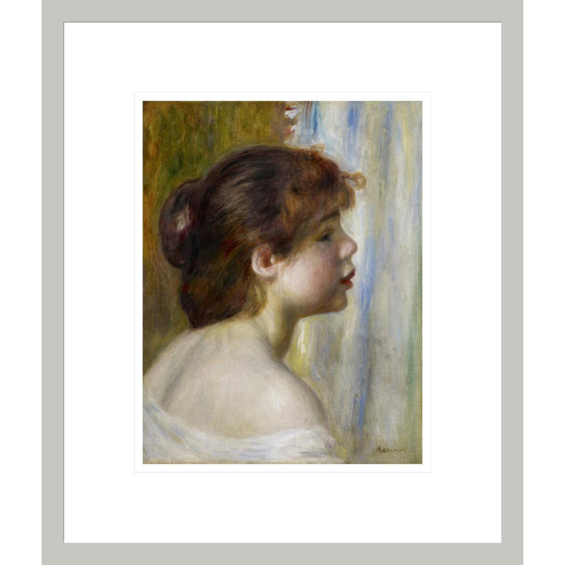 Tête de jeune femme par Pierre-Auguste Renoir, impression giclée encadrée, 16,13 po H x 13,75 po L