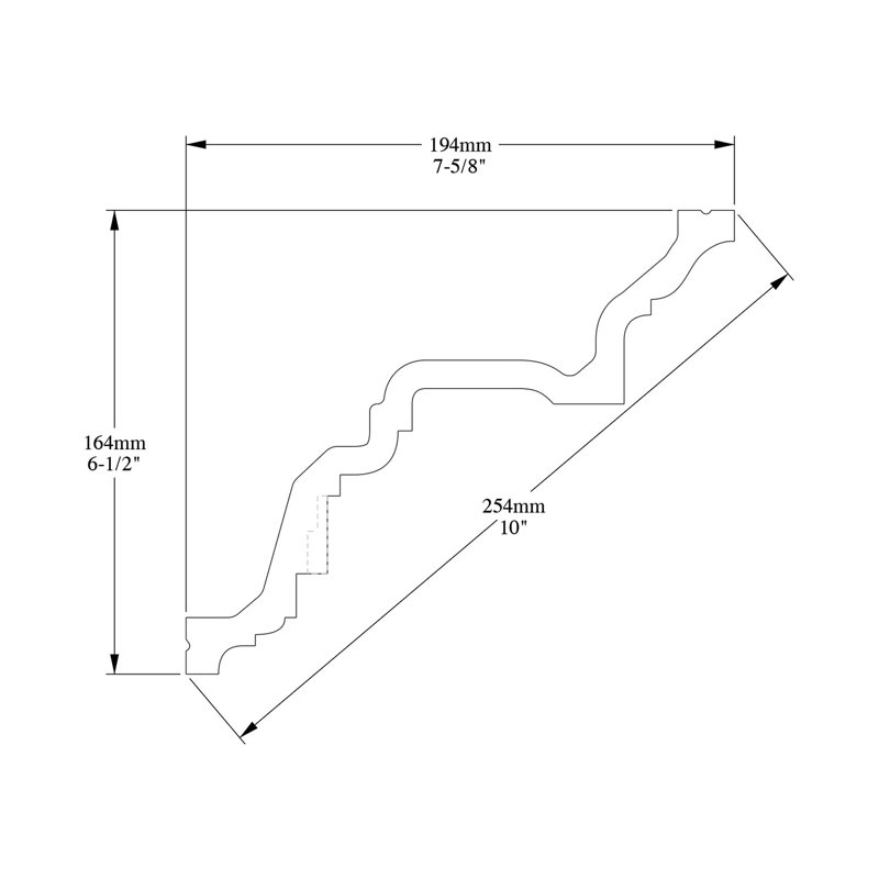 78-Inch White Polyurethane Dentil Crown Moulding