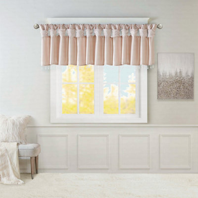 Lightweight Faux Silk Valance With Beads 50X26"