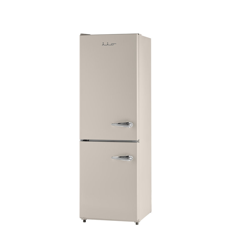 Iio 24" 11 Cubic Feet Smudge-Resistant Bottom Freezer Refrigerator, Cream, Left