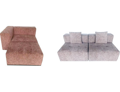 Modular Sectional Sofa, Chenille Fabric 3-Seater Sofa Couch for Living Room (Backrest)