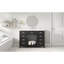 Meuble-lavabo 48 po noir, lavabo inclus, 2 portes à fermeture en douceur, 8 tiroirs et structure en pin, plateau en résine, poignées en aluminium, dispositif de basculement, pieds réglables pour une armoire de taille moyenne, fermeture