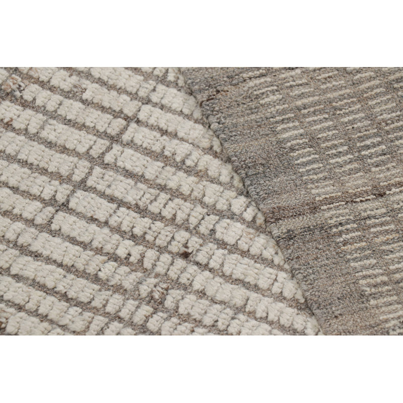Rug & Kilim’S Extra-Long Kilim Runner Rug With White Textural Stripes And Striae, Runner 3'3" x 18'7"