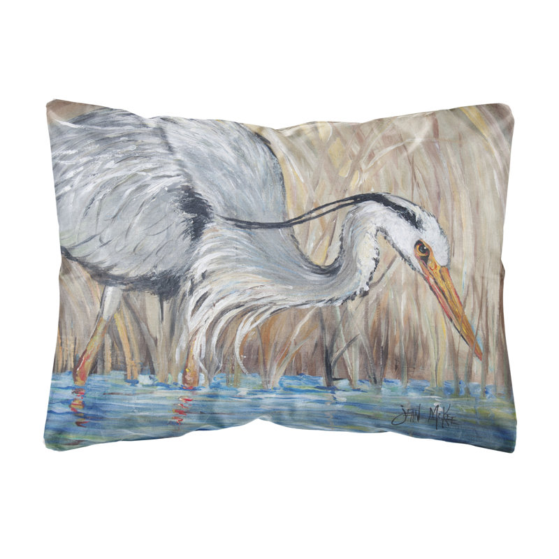 Coussin Blue Heron in The Reeds