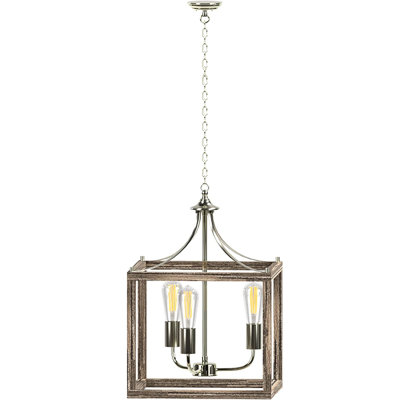 Luminaire suspendu suspendu rustique en grain de bois en métal à gradation ETL, douille à culot moyen E26