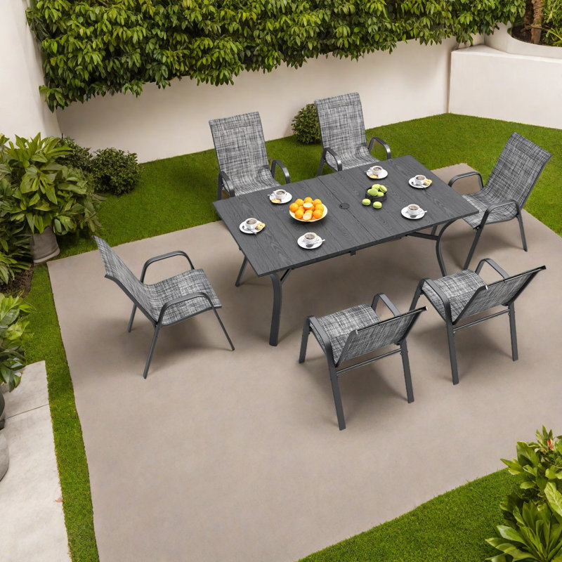 Ensembles de salle à manger de patio ergonomiques durables, structure en métal, style moderne pour la maison et le commercial