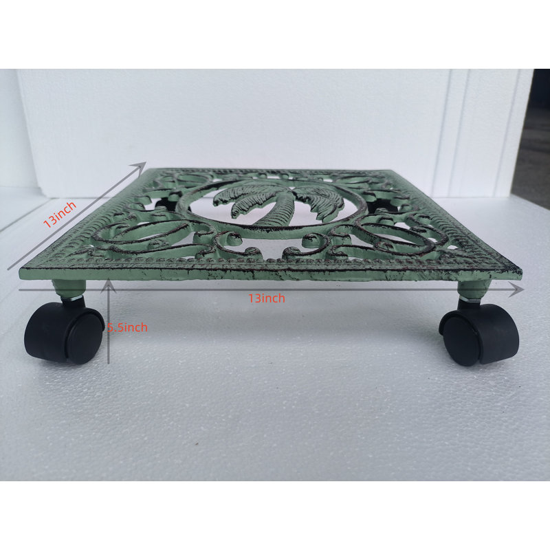 Ensemble de 2 supports à plantes en forme de noix de coco en fonte, Light Green