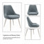 Ensemble de chaises d'appoint 2 pièces - revêtement bleu clair, pieds en métal, chaise de salle à manger moderne scandinave