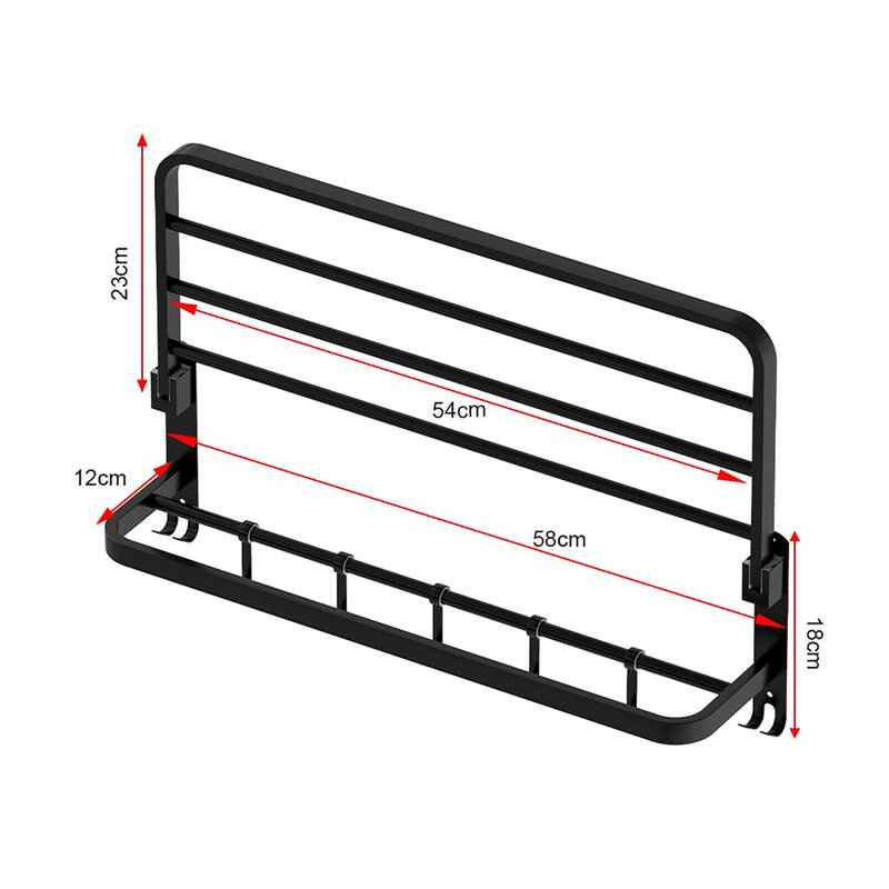 Wall Mounted Required Towel Rack, Black