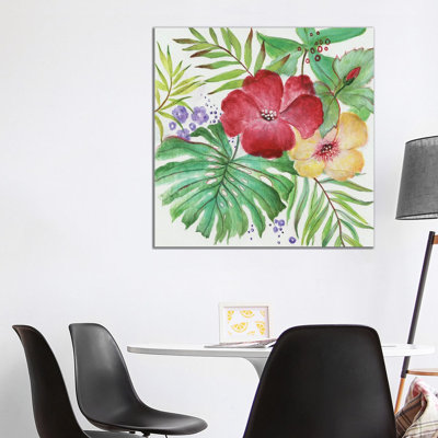 Tropical Blooms 1 Piece Wall Art on Canvas