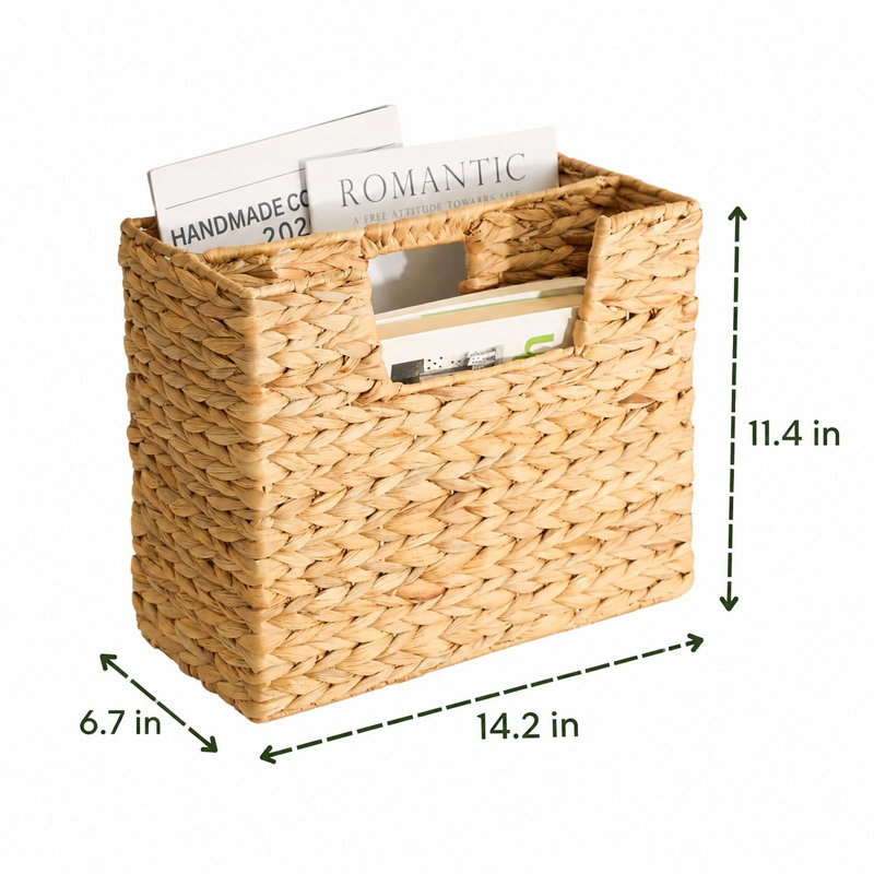 Panier à magazines en osier avec poignées