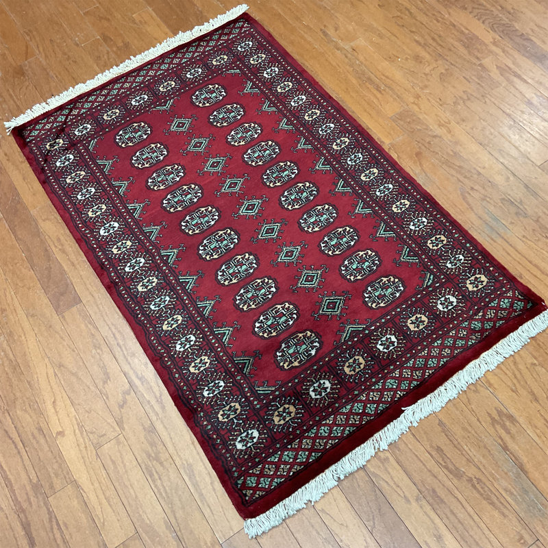  Tapis en laine Bokhara fabriqué à la main, Rectangle 3 pi 2 po x 5 pi
