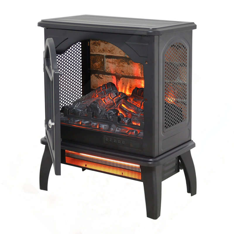 18" 3D  Flame Electric Infrared Quartz Fireplace Stove With Remote Control