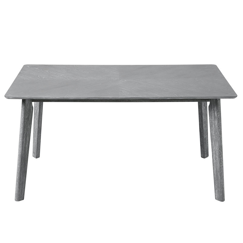 Table de salle à manger rectangulaire pour 6 personnes, style rétro, pieds en bois d'hévéa, peu encombrante, table rustique à assemblage simple, sièges couleur bois naturel, pieds de plancher Scratch