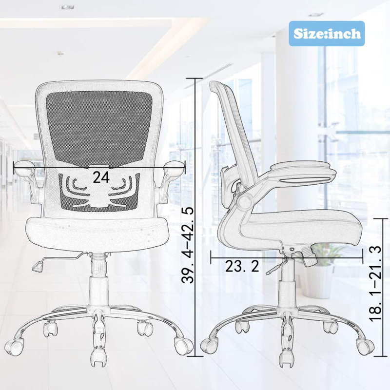  Chaise de bureau ergonomique en filet, Bleu