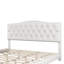 Lit plateforme tapissier avec tête de lit courbée et détails capitonnés Diamond, beige