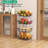 Fruit Basket, 4-Tier Small Kitchen Organizer And Storage Cart On Wheels, Rolling Pantry Snack Cart With Handle