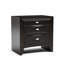 Table de chevet classique en bois d'ingénierie noir, 2 tiroirs, tiroir supérieur doublé de feutre, plateau coulissant, table de chevet profonde de style contemporain de 25,5 pouces, bois massif, poignées ovales en nickel, assemblage simple,-1935775895