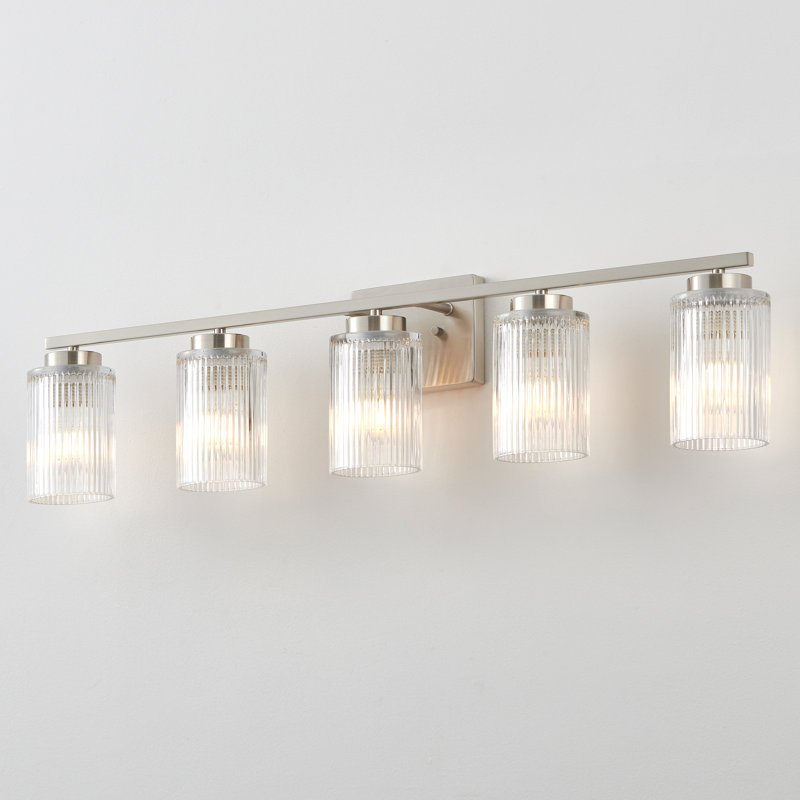 Collection de luminaire Lurigid, 5 lumières, Nickel brossé, H 8,3 po x l 35,5 po x P 5,75 po