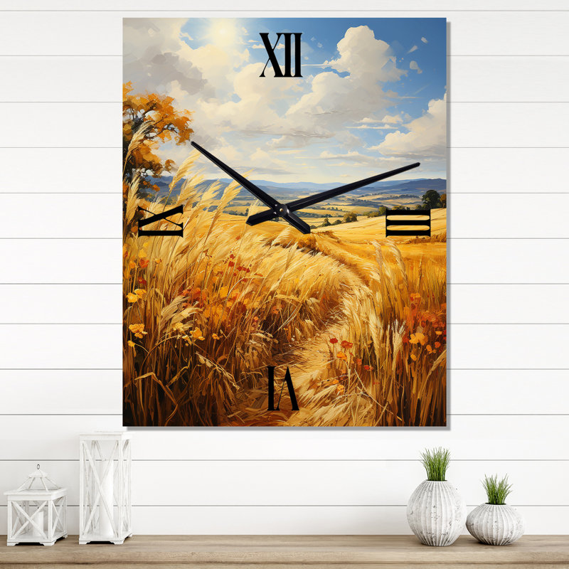 Horloge murale French Golden Fields Of Britany III - France, H 40 po x l 30 po x P 1 po
