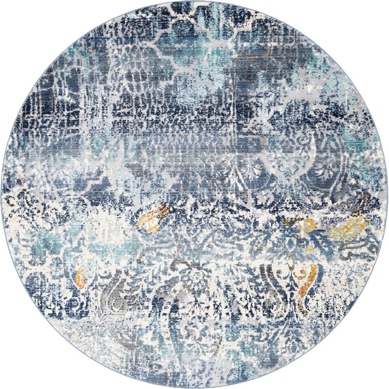 Abstract Indoor Rug, Round 5'2"