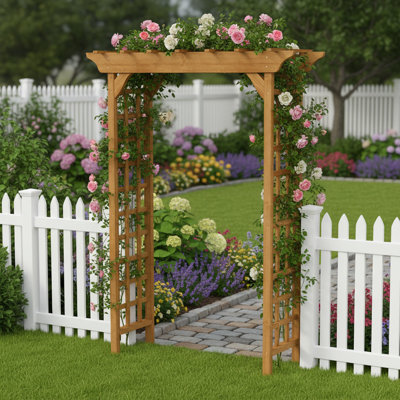 Arche de jardin en bois avec treillis pour plantes grimpantes, arche de mariage en plein air pour jardin ou cour